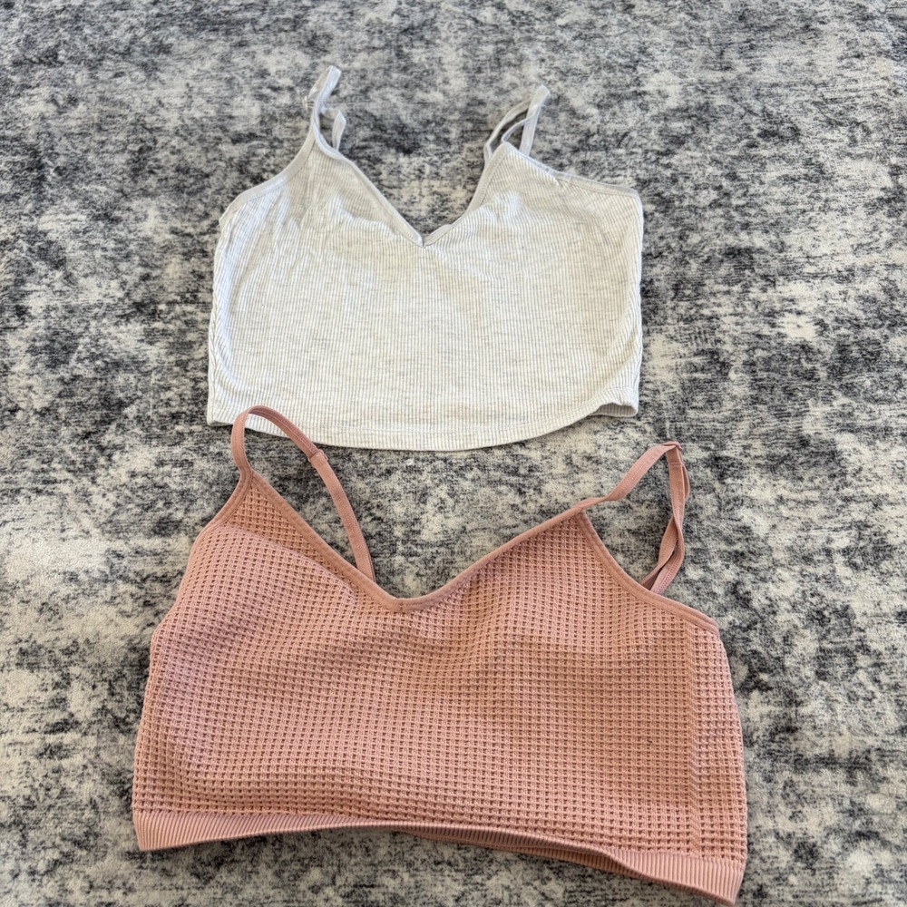 Bozzolo Womens Crop Top Lot of 3 Ribbed Waffle Knit Cami Tee Size Small Bundle - Picture 3 of 12